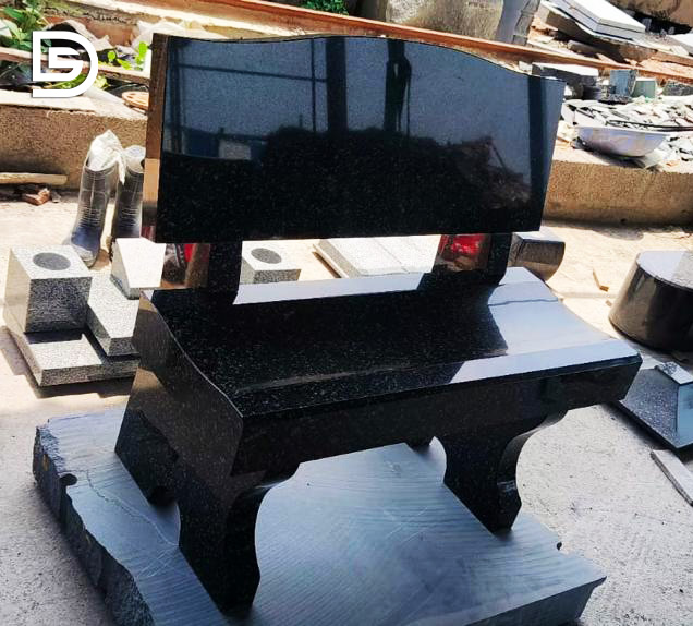 Black Granite Bench Monument 